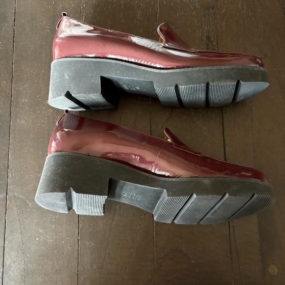 Naturalizer Darry Lug Sole Loafers Plum Rouge Patent Leather‎ Size 12 Burgundy - Picture 2 of 10